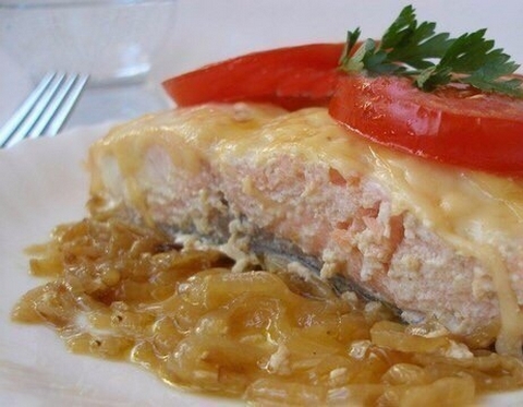 Запеченная семга с сыром Запеченная семга с сыром