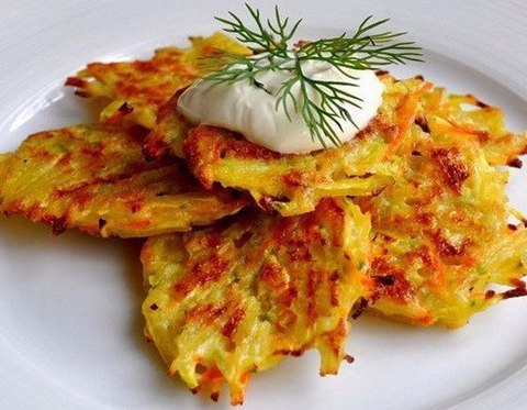 драники с ветчиной и сыром