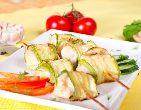 кабачковые рулеты с курицей