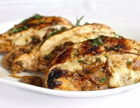 курица, фаршированная грибами