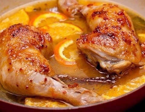 курица в апельсиновом маринаде (дом. п/ф)
